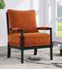 Lue Boucle Fabric Full Back Lounge Chair In Orange Colour
