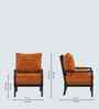 Lue Boucle Fabric Full Back Lounge Chair In Orange Colour