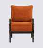 Lue Boucle Fabric Full Back Lounge Chair In Orange Colour