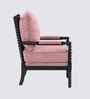 Lue Boucle Fabric Full Back Lounge Chair In Pink Colour