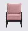 Lue Boucle Fabric Full Back Lounge Chair In Pink Colour