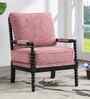 Lue Boucle Fabric Full Back Lounge Chair In Pink Colour