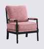 Lue Boucle Fabric Full Back Lounge Chair In Pink Colour