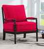 Lue Boucle Fabric Full Back Lounge Chair In Red Colour