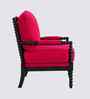 Lue Boucle Fabric Full Back Lounge Chair In Red Colour