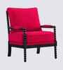 Lue Boucle Fabric Full Back Lounge Chair In Red Colour