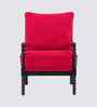 Lue Boucle Fabric Full Back Lounge Chair In Red Colour