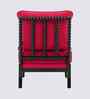 Lue Boucle Fabric Full Back Lounge Chair In Red Colour