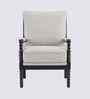 Lue Boucle Fabric Full Back Lounge Chair In White Colour