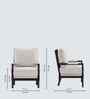 Lue Boucle Fabric Full Back Lounge Chair In White Colour