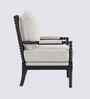 Lue Boucle Fabric Full Back Lounge Chair In White Colour