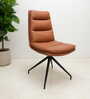 Lue Chair With Metal Base In Brown Colour Lue Chair With Metal Base In Brown Colour