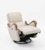 Lue Leatherette 1 Seater Recliner In Natural Wood Finish