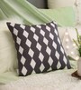 Geometric Pattern Cotton Black Cushion Cover 16 x 16 inches