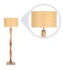Luis Beige Fabric Shade Club Floor Lamp With Mango wood Base