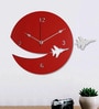 Luis Engineered Wood Red Wall Clock