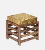 Luis Seating Stools in Velvet Green Colour