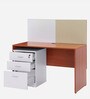 Luka Office Table in Brown & White Finish