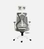 Lukano Breathable Mesh Ergonomic Chair In White And Grey Colour