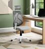 Lukano Breathable Mesh Ergonomic Chair In White And Grey Colour