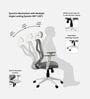 Lukano Breathable Mesh Ergonomic Chair In White And Grey Colour
