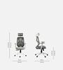 Lukano Breathable Mesh Ergonomic Chair In White And Grey Colour
