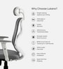 Lukano Breathable Mesh Ergonomic Chair In White And Grey Colour