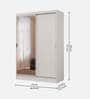 Luke 2 Door Sliding Wardrobe in White Colour With 1 Side Mirror
