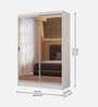 Luke 2 Door Sliding Wardrobe in White Colour With Mirror