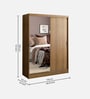 Luke 2 Door Sliding Wardrobe with mirror in Wood Finish