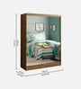 Luke 2 Door Sliding Wardrobe in Wood Finish With Mirror