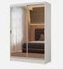 Luke 2 Door Sliding Wardrobe With Mirror In White Color