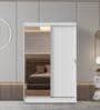 Luke 2 Door Sliding Wardrobe in White Colour With 1 Side Mirror