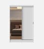 Luke 2 Door Sliding Wardrobe in White Colour With 1 Side Mirror