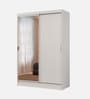 Luke 2 Door Sliding Wardrobe in White Colour With 1 Side Mirror