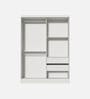 Luke 2 Door Sliding Wardrobe in White Colour With 1 Side Mirror