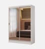 Luke 2 Door Sliding Wardrobe in White Colour With Mirror
