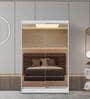 Luke 2 Door Sliding Wardrobe in White Colour With Mirror