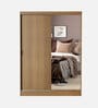 Luke 2 Door Sliding Wardrobe with mirror in Wood Finish