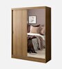 Luke 2 Door Sliding Wardrobe with mirror in Wood Finish