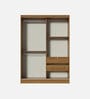 Luke 2 Door Sliding Wardrobe in Wood Finish With Mirror