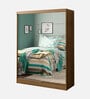 Luke 2 Door Sliding Wardrobe in Wood Finish With Mirror