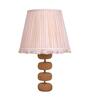 Pink Lume Floating Oval Steps Table Lamp in Natural Cork with Lampshade
