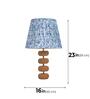 Blue Lume Floating Oval Steps Table Lamp in Natural Cork with Lampshade