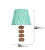 Green Lume Floating Oval Steps Table Lamp in Natural Cork with Lampshade
