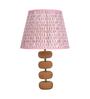 Pink Lume Floating Oval Steps Table Lamp in Natural Cork with Lampshade