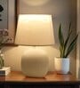 Lumia Ceramic Base Bedside Table Lamp | Night Lamp with Warm Light for Bedroom & Living Room,Office,Reading | Home D cor Item | Table Lamp with Convenient On/Off Switch and 2 Pin Plug