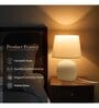 Lumia Ceramic Base Bedside Table Lamp | Night Lamp with Warm Light for Bedroom & Living Room,Office,Reading | Home D cor Item | Table Lamp with Convenient On/Off Switch and 2 Pin Plug