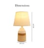 Lumia Cermaic Bedside Table Lamp for Bedroom & Living Room | White | Lamp Woven Rope Detailing with Warm Light|Convenient On/Off Switch and 2 Pin Plug | Home D cor Item
