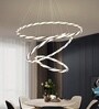 Lumihoop 90W LED Ceiling Chandelier 80cm, Intertwined Ring White Gold Design, Smart Hanging Light Alexa Google Compatible, Modern Lighting for Living Room Bedroom Dining Office